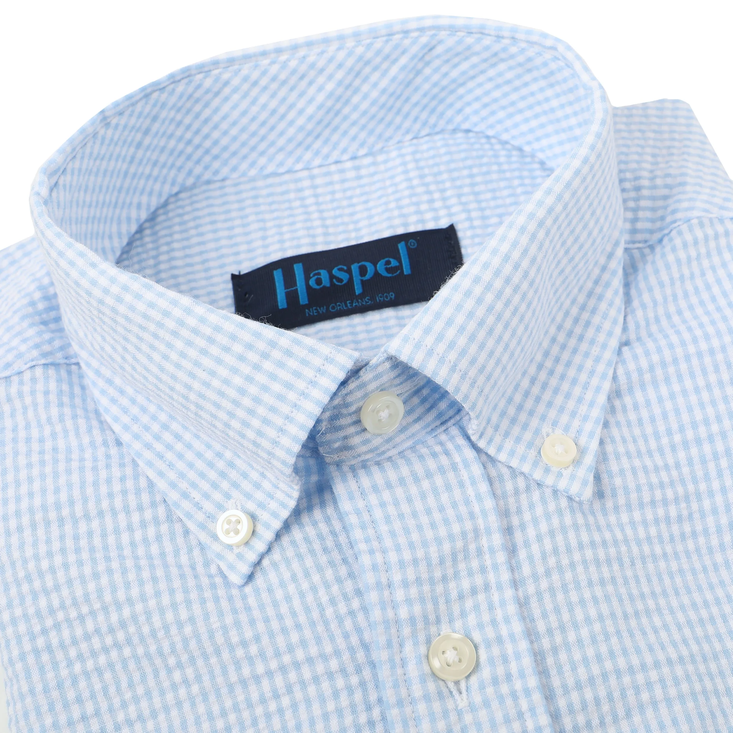 Landreau Lt. Blue & White Striped Seersucker Woven