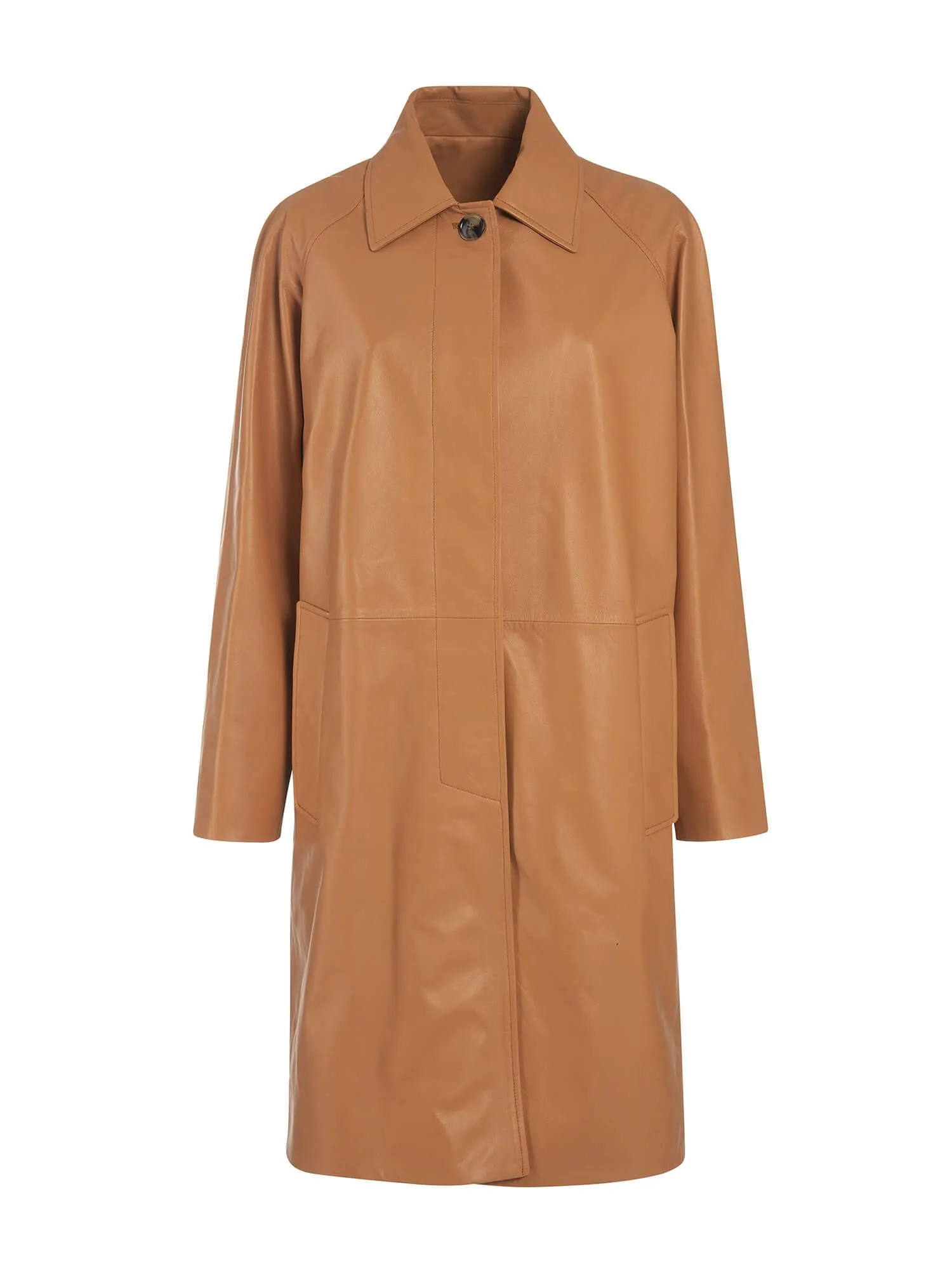 Laura Italian Lambskin Leather Car Coat