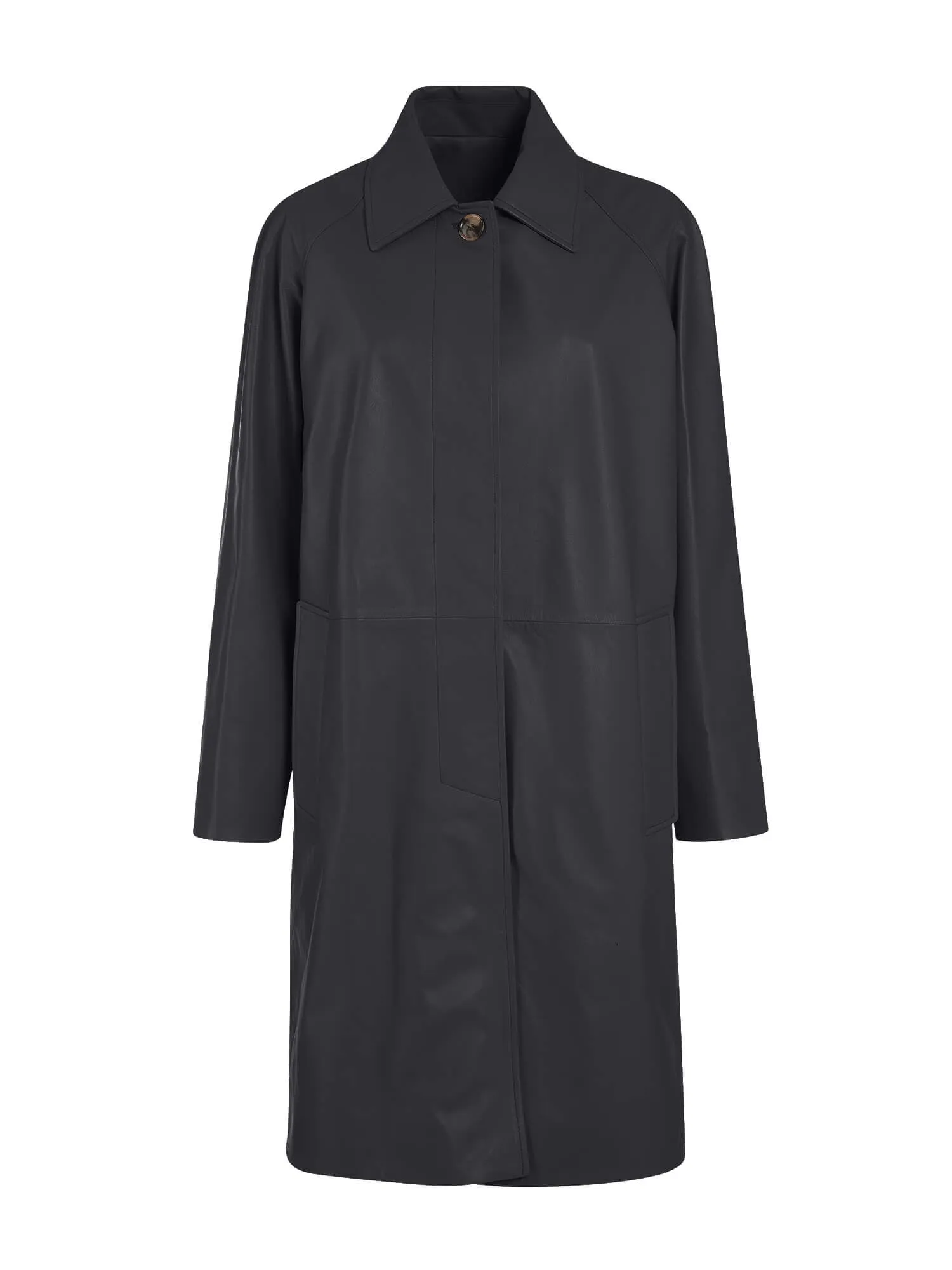 Laura Italian Lambskin Leather Car Coat