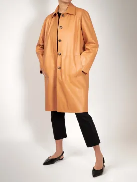 Laura Italian Lambskin Leather Car Coat