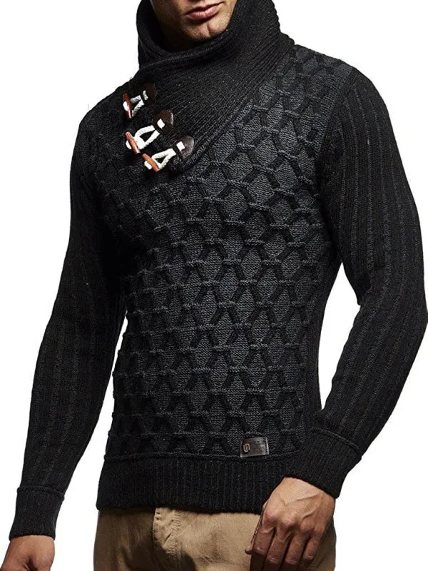 Luna Men Buttoned Turtleneck Pullover