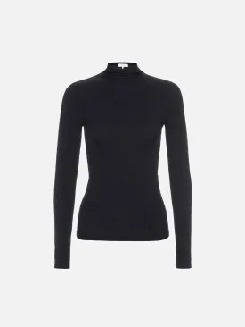 Lurex Turtleneck Top -- Black