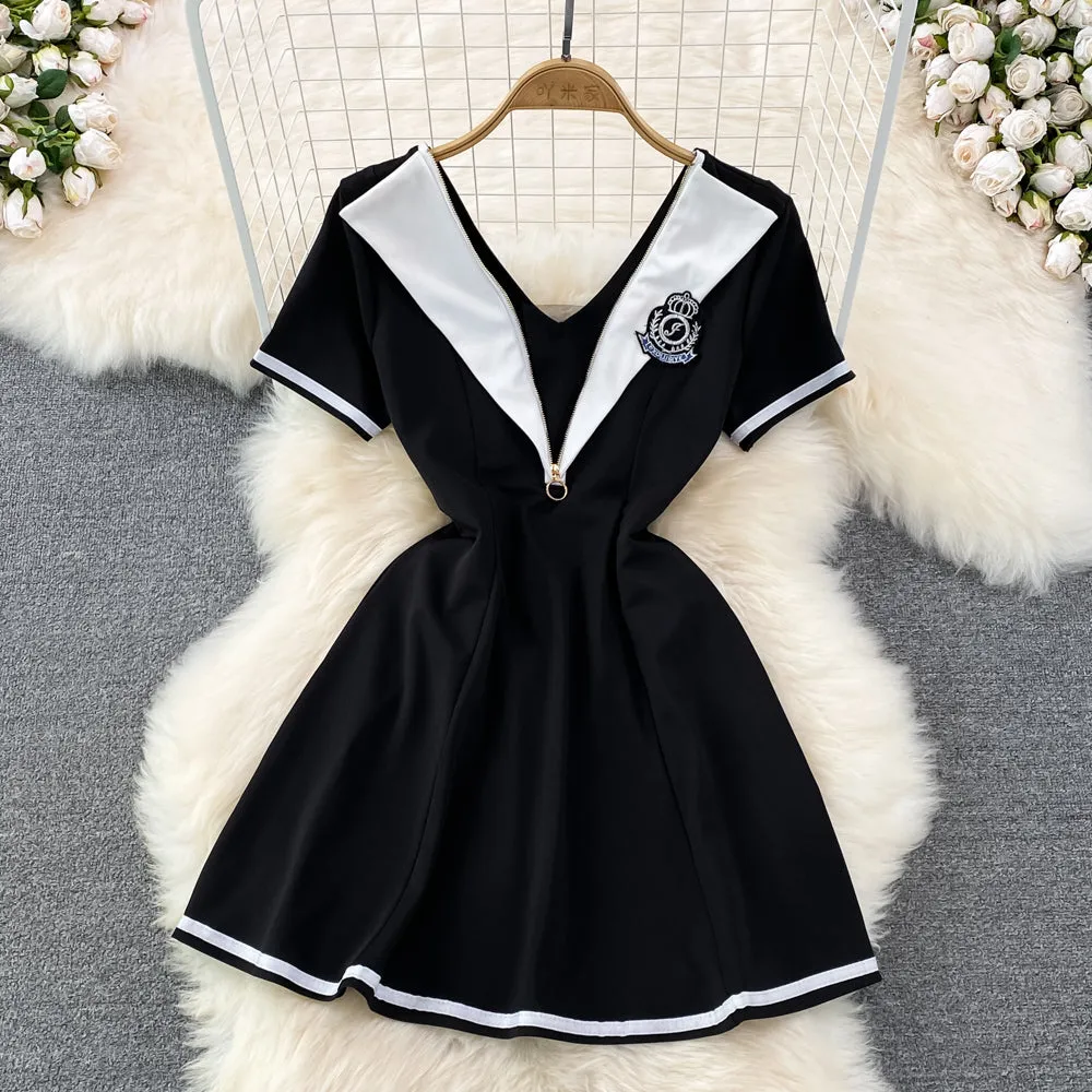 Mariner Color Blocking V-neck Dress