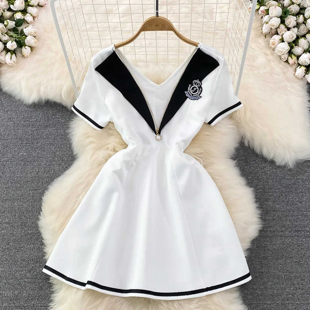 Mariner Color Blocking V-neck Dress