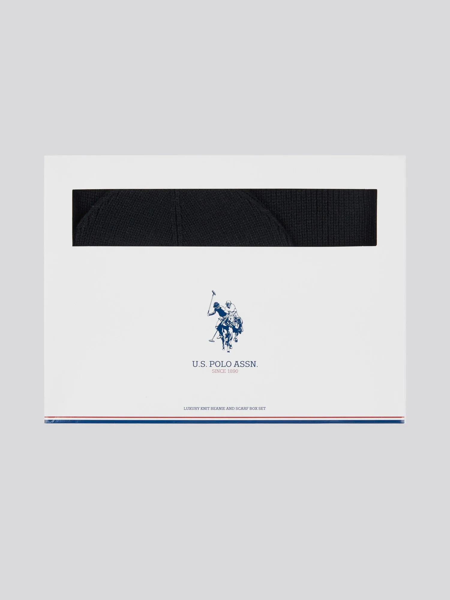 Mens Luxury Rib Knit Beanie & Scarf Box Set in Black