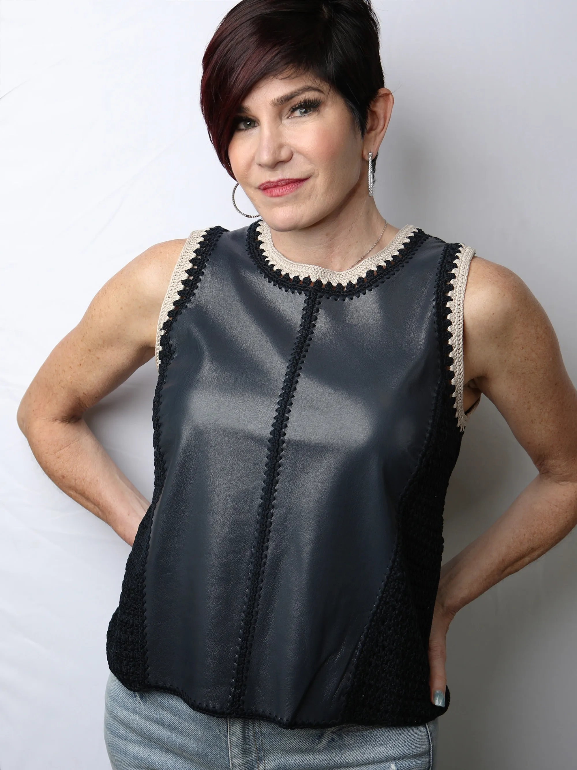 Naru Mixed Media Crocheted Tank Top