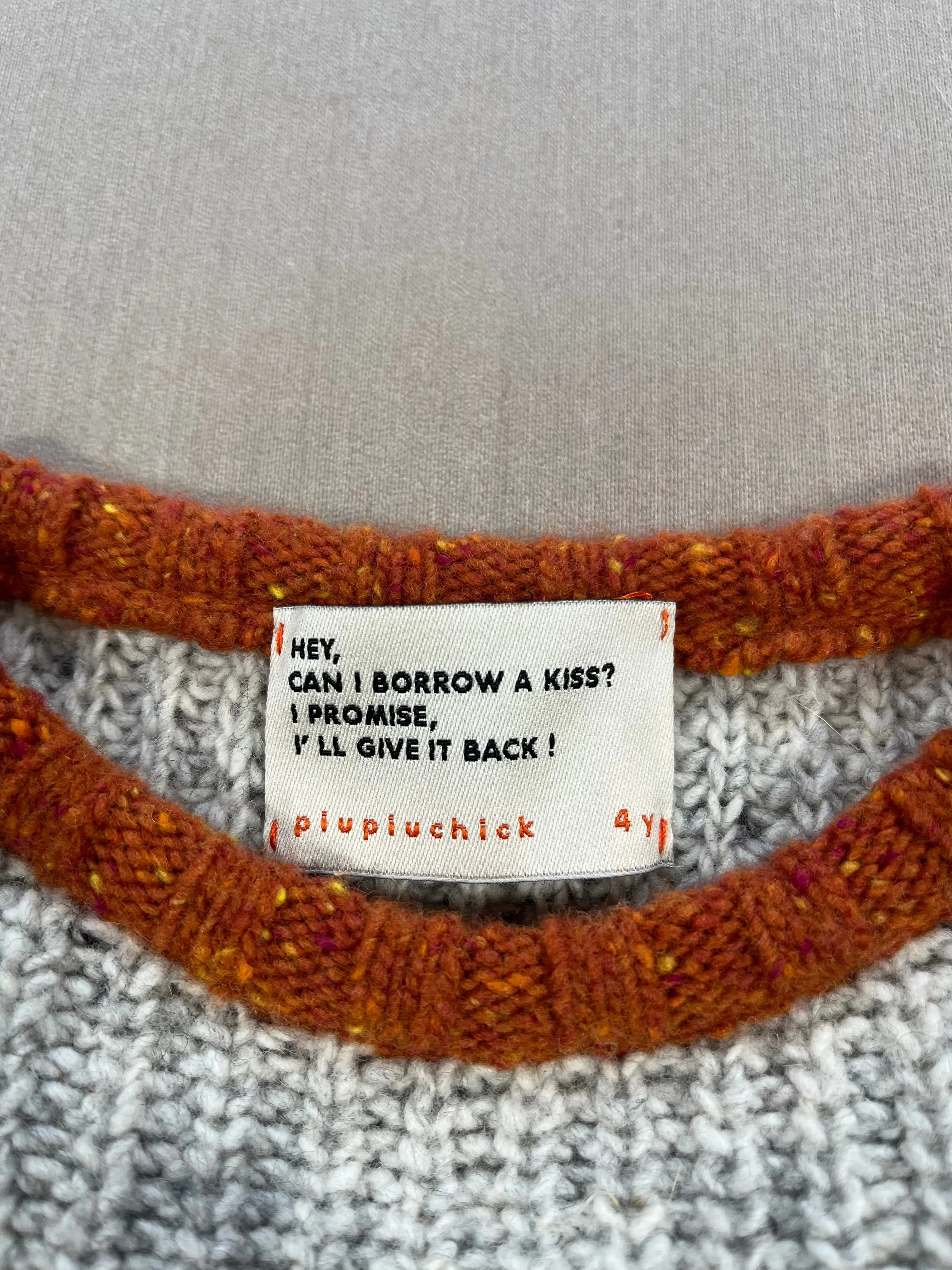 PRELVDSweater in Light Grey w/ "Street Food" Embroidery - 4y