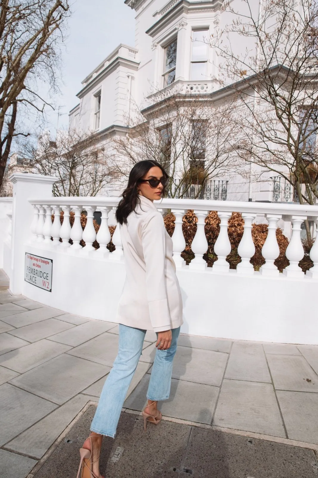 "The Sarah" Wrap Blazer (Cream)