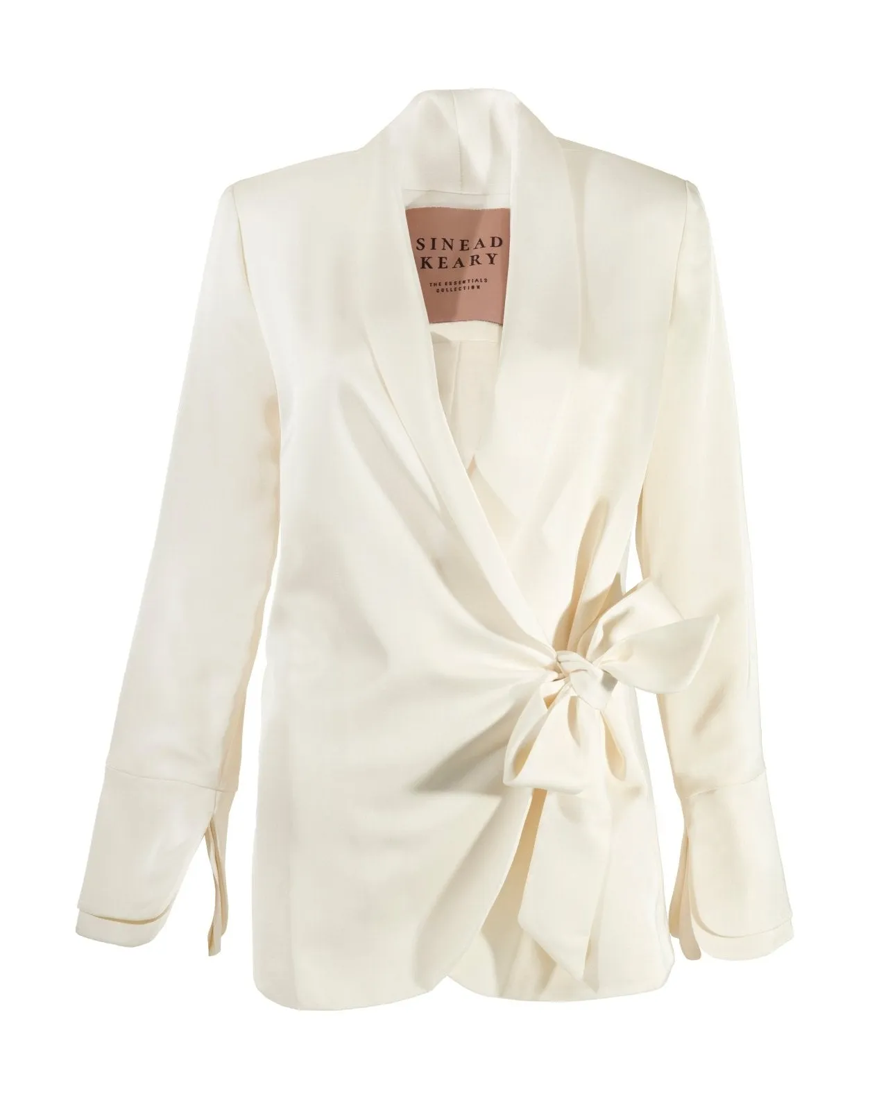 "The Sarah" Wrap Blazer (Cream)
