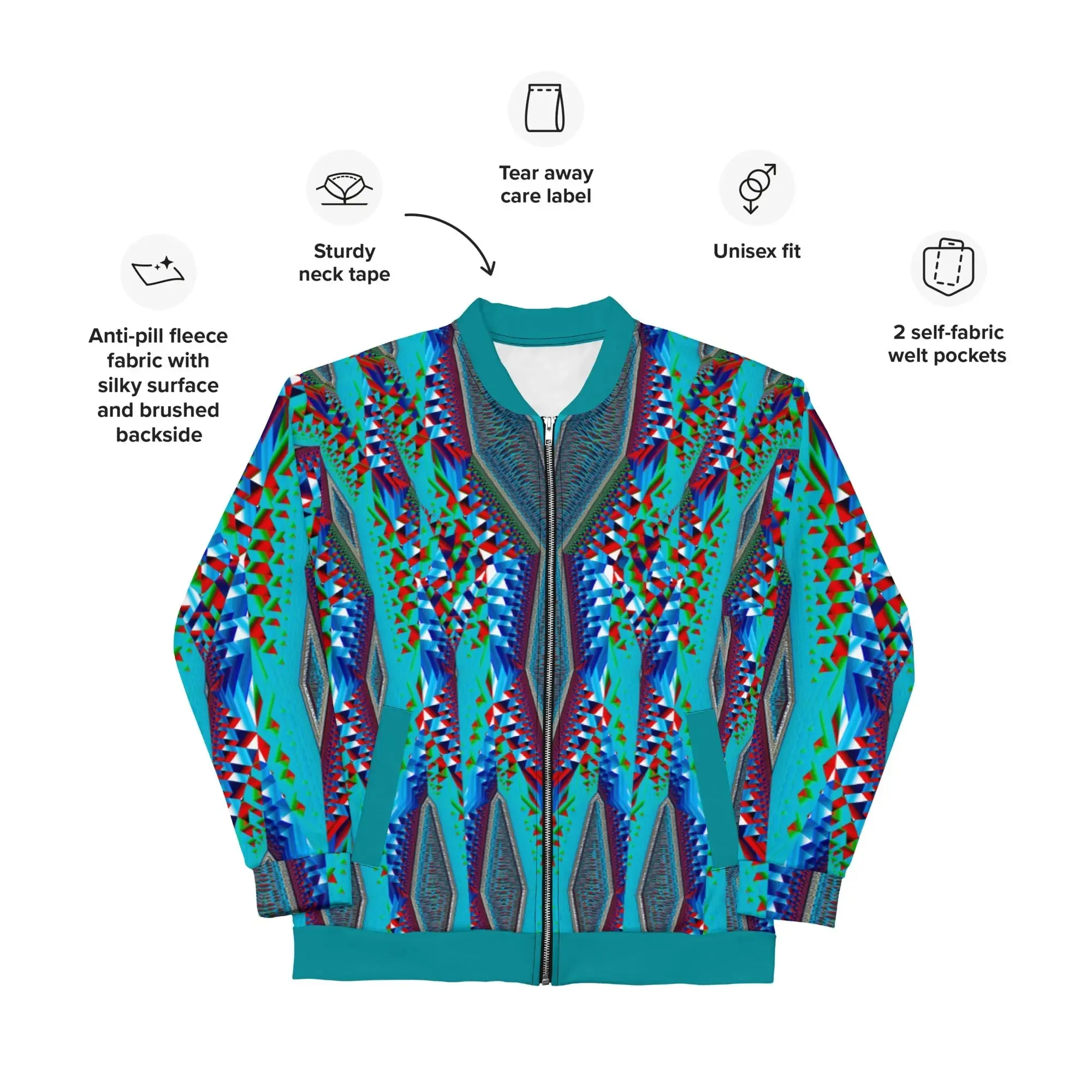 "Tripping Geometry" Collection - Unisex Bomber Jacket