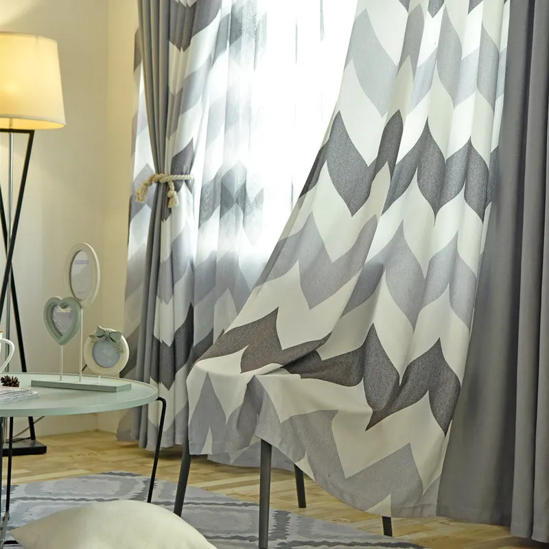 Raylee Color-Blocking Blackout Custom Curtain