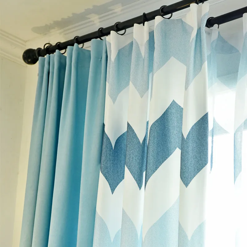 Raylee Color-Blocking Blackout Custom Curtain