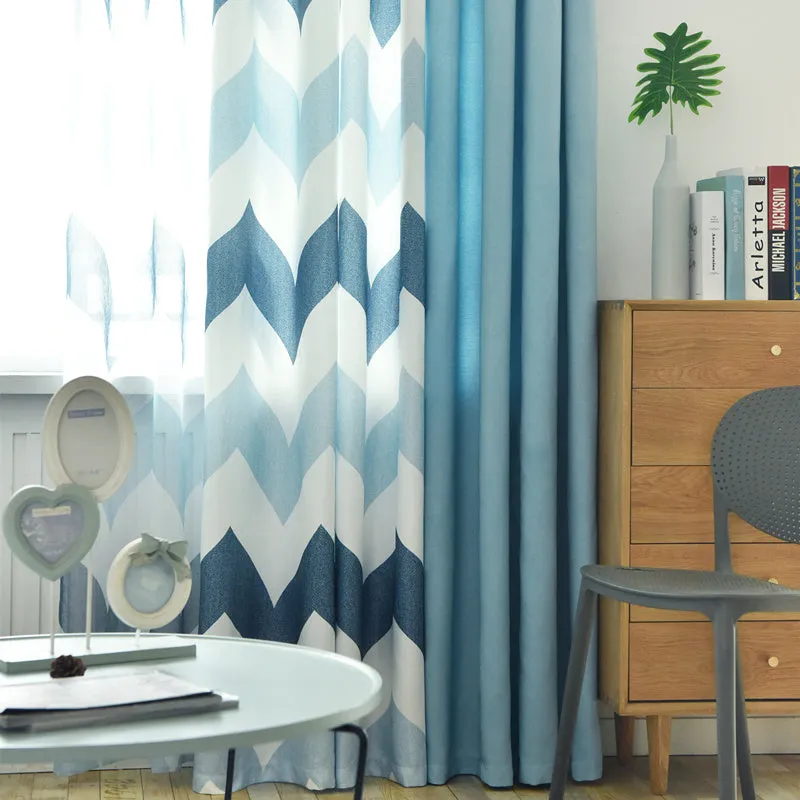 Raylee Color-Blocking Blackout Custom Curtain