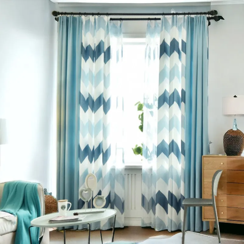 Raylee Color-Blocking Blackout Custom Curtain