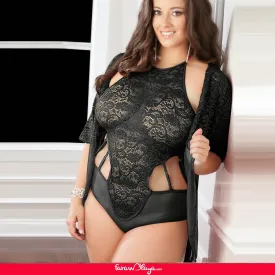 Red & Black  Lace Two-piece Sexy Teddy