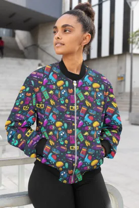Retro Pop Art Bomber Jacket: Retro Statement Style - Trendy Outerwear for All