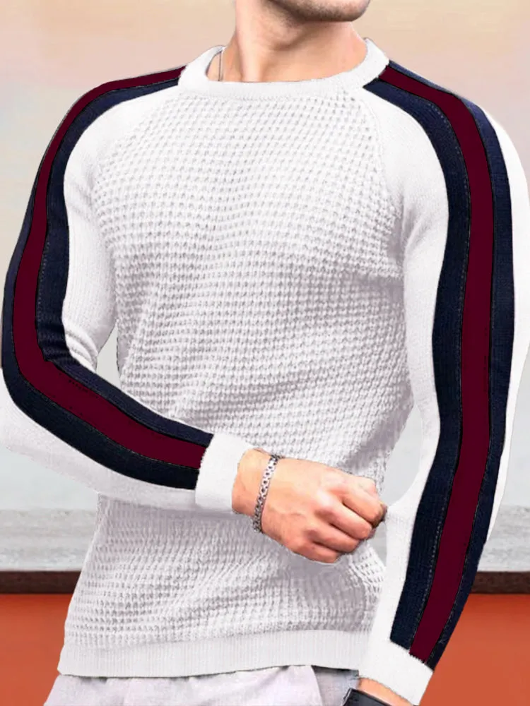 Round Neck Color Blocking Sweatshirt