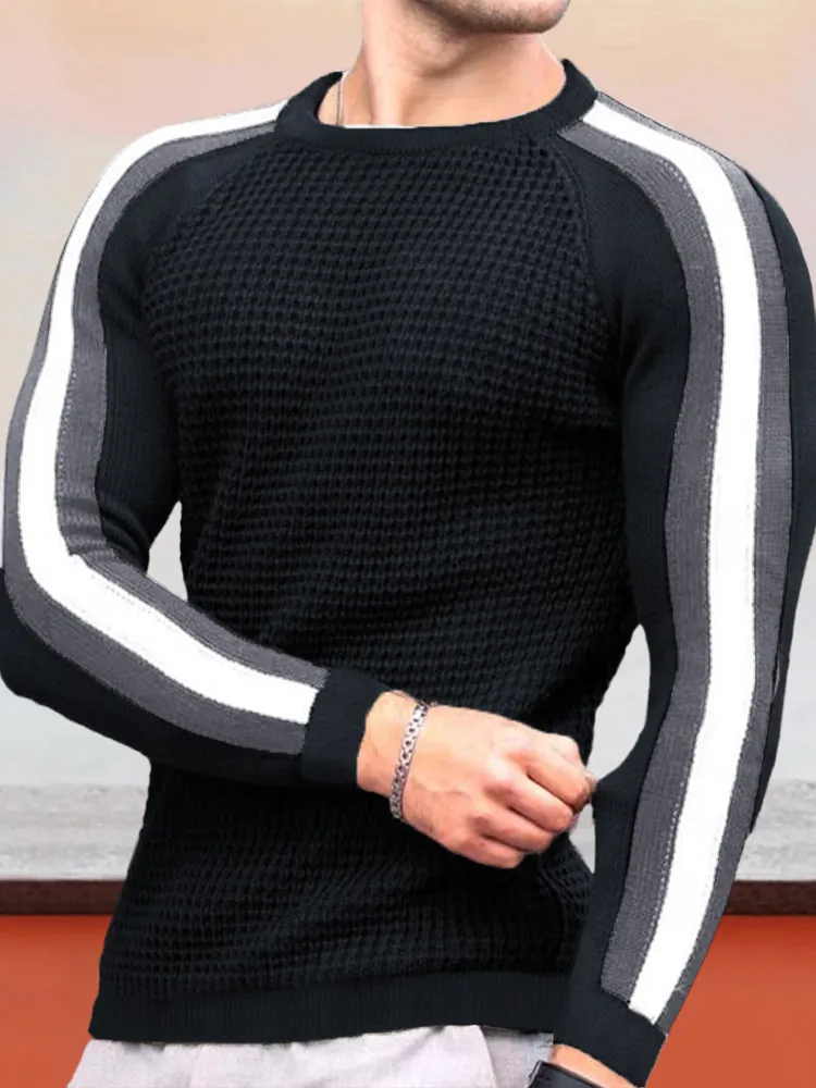 Round Neck Color Blocking Sweatshirt
