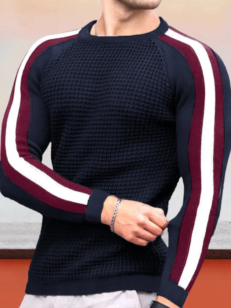 Round Neck Color Blocking Sweatshirt