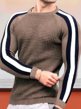 Round Neck Color Blocking Sweatshirt