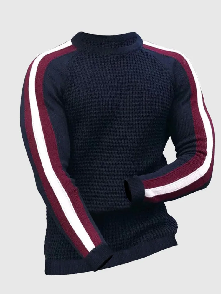 Round Neck Color Blocking Sweatshirt