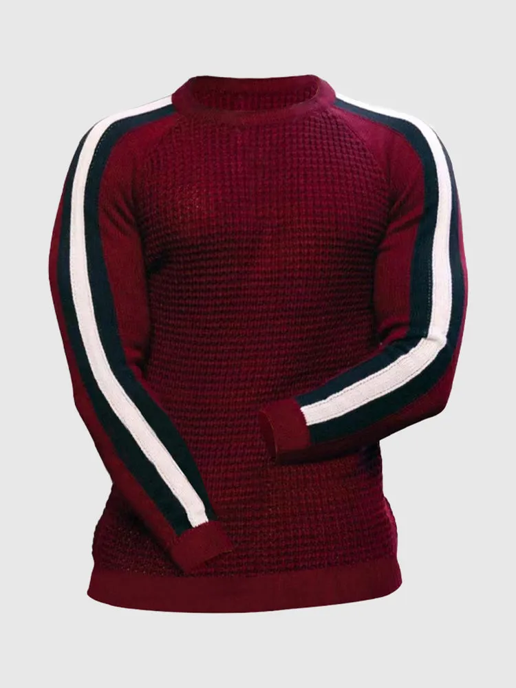 Round Neck Color Blocking Sweatshirt