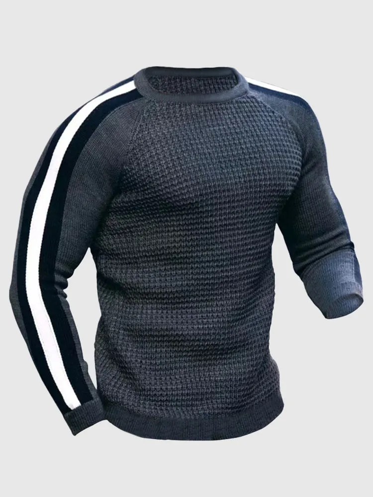 Round Neck Color Blocking Sweatshirt