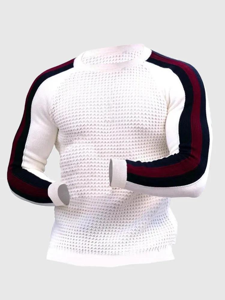 Round Neck Color Blocking Sweatshirt