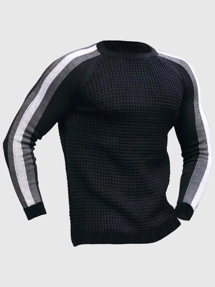 Round Neck Color Blocking Sweatshirt