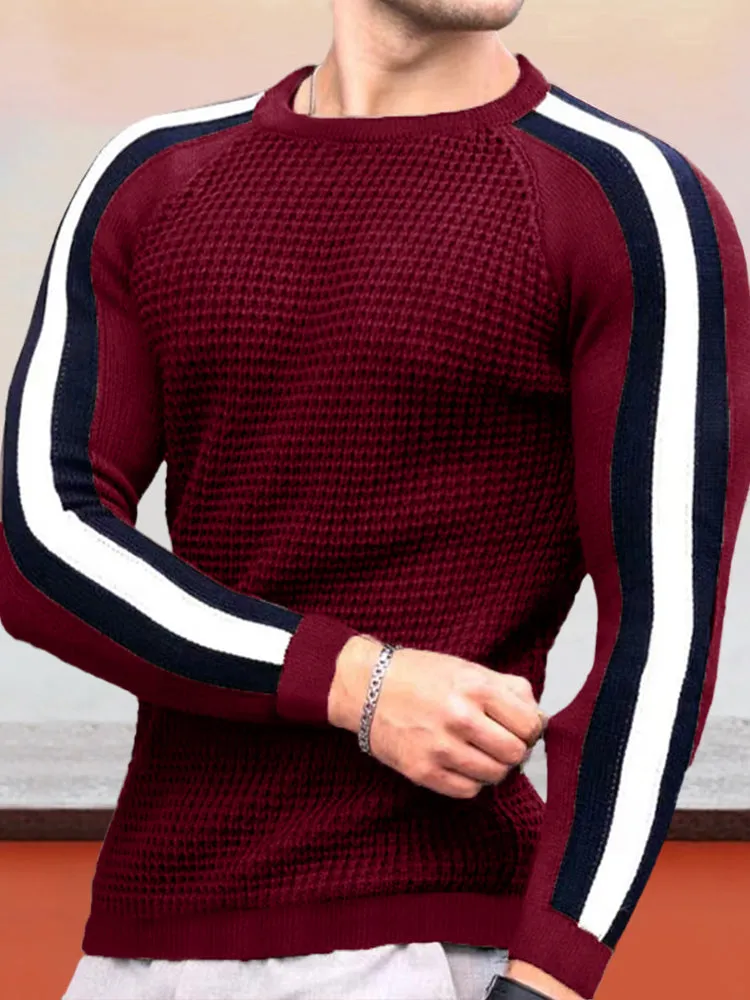 Round Neck Color Blocking Sweatshirt