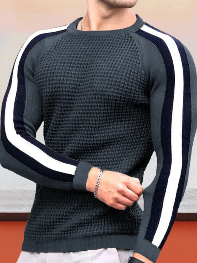 Round Neck Color Blocking Sweatshirt