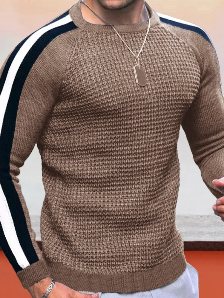 Round Neck Color Blocking Sweatshirt