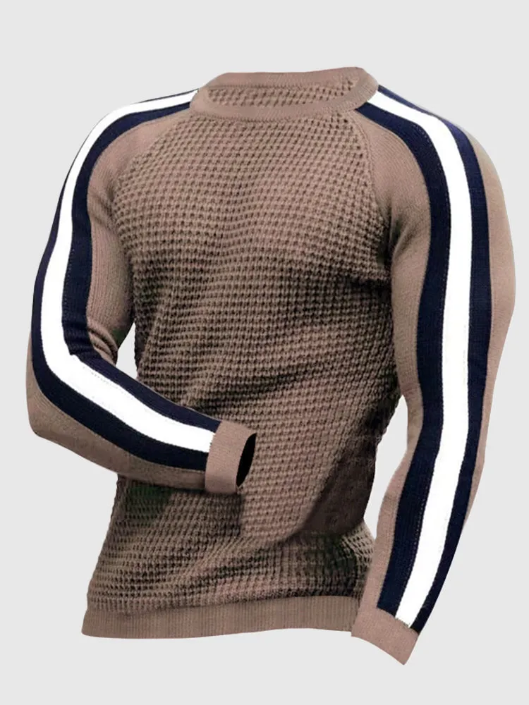 Round Neck Color Blocking Sweatshirt