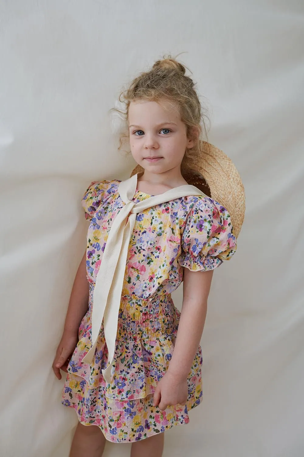 SEERSUCKER FLORAL SKIRT