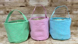 Seersucker Gingham Check Easter Basket