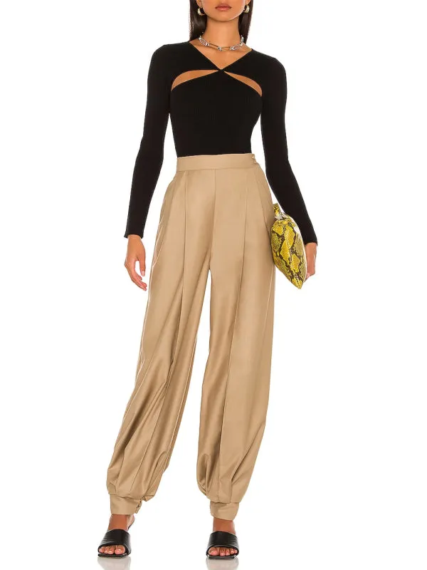 Sexy Elegant Hollow Women's Knit Blouse