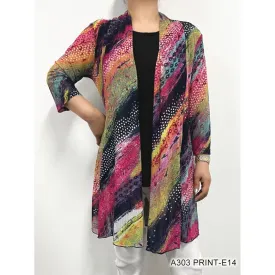 Sheer Cardigan - Multi Colors - Print E14