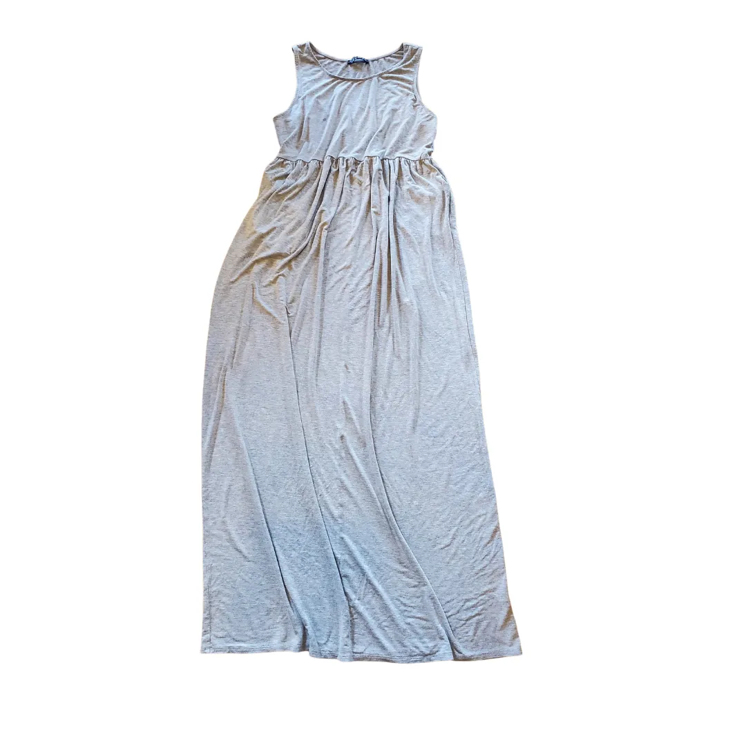 Sleeveless Heather Gray Maxi with Pockets