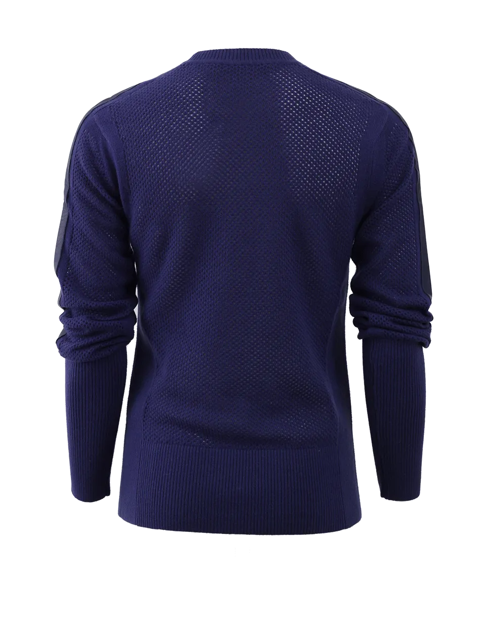 Sweater With Leather Stripe