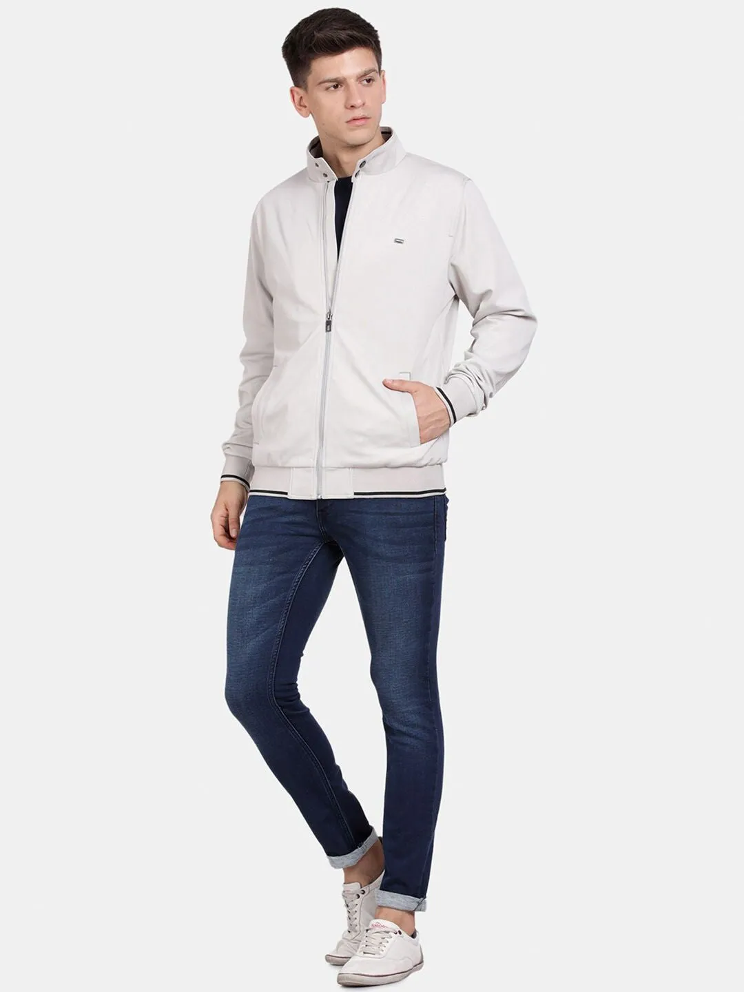 t-base Stand Collar Insulator Bomber Jacket