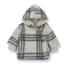 Valenti Checked Teddy Hooded Jacket (Oatmeal)